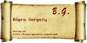 Bögre Gergely névjegykártya